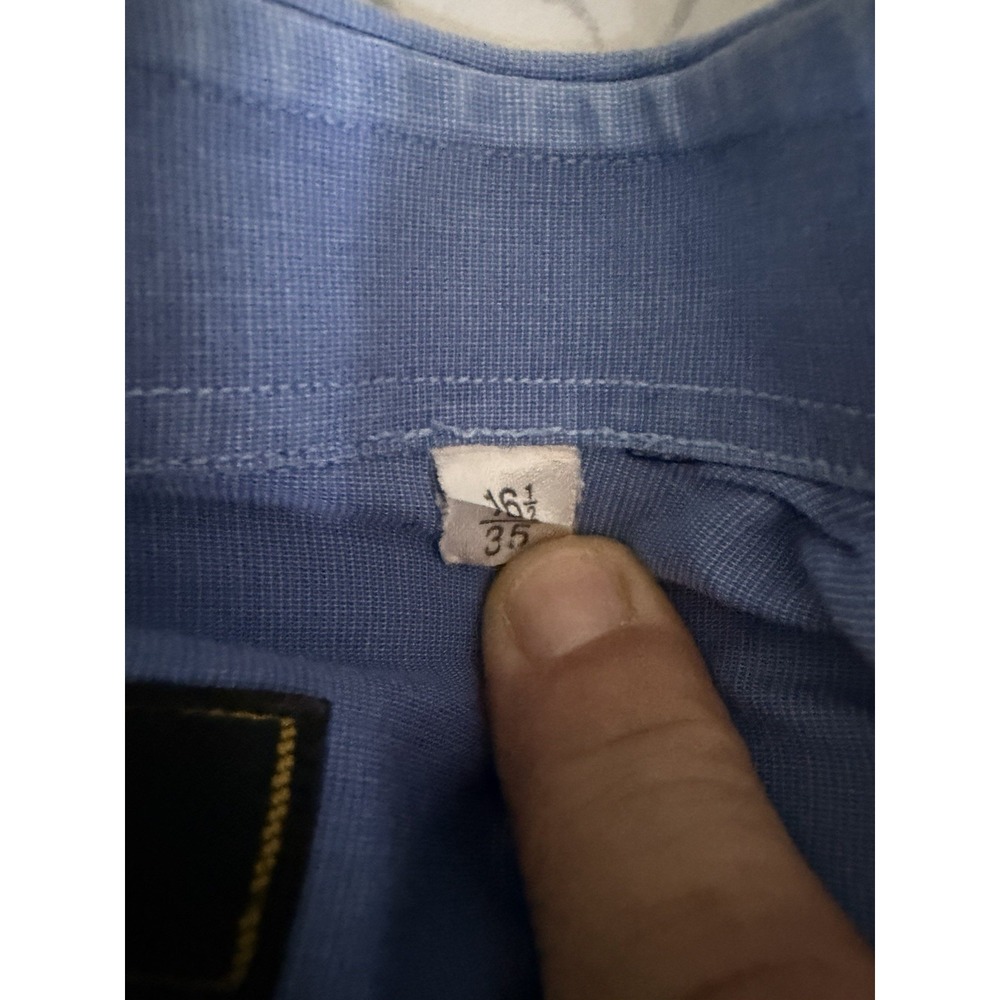 Fendi Roma Blue Button Front Dress Shirt Mens 16.5 42 Long Sleeve Italy - Picture 12 of 12